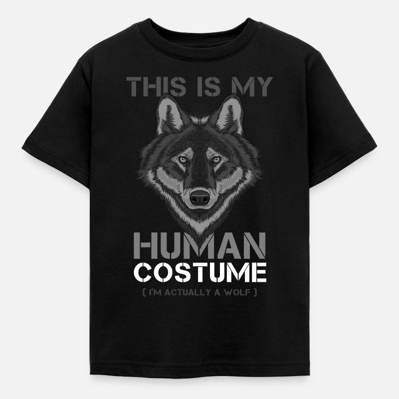 wolf - Kids' T-Shirt - black