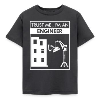 Engineer Mechanical Engineering student studying - Kids' T-Shirt - dark grey - Front - AI Model Kid Female (0cm)