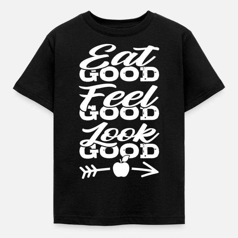 gesunde Ernährung - Kinder T-Shirt - Schwarz