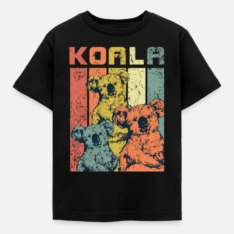 Koala - Kinder T-Shirt - Schwarz