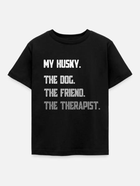 Husky - Kinder T-Shirt - Schwarz
