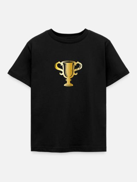 Pokal in Gold - Kinder T-Shirt - Schwarz