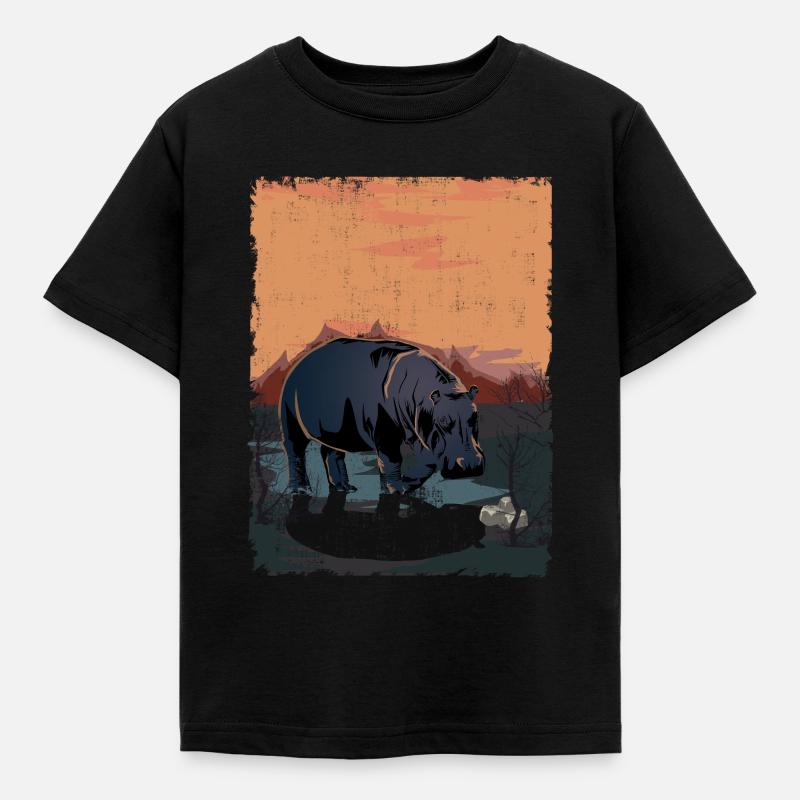 hippo - Kids' T-Shirt - black
