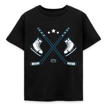 Eishockey - Kinder T-Shirt - Schwarz - Vorne - AI Model Kid Female (0cm)