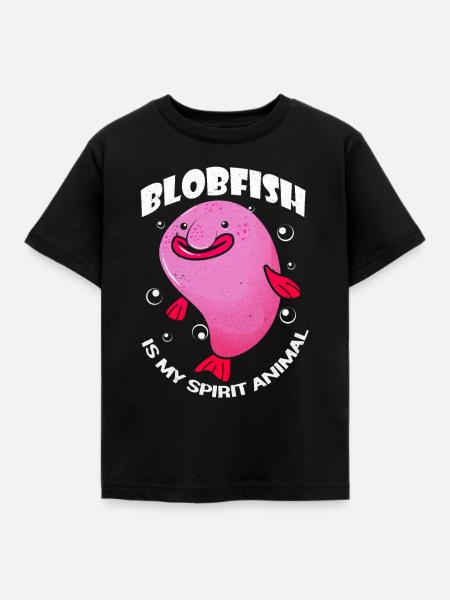 Blobfisch - Kinder T-Shirt - Schwarz