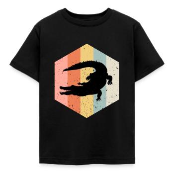 Krokodil Aligator Raubtier Reptilien Geschenk - Kinder T-Shirt - Schwarz - Vorne - AI Model Kid Female (0cm)