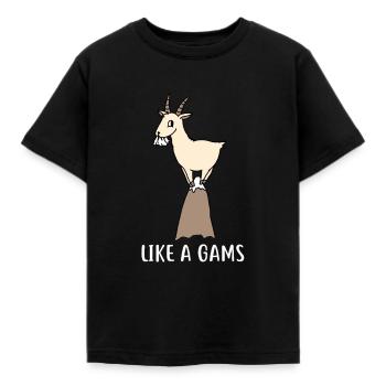 Like a Gams lustiges Berge Geschenk - Kinder T-Shirt - Schwarz - Vorne - AI Model Kid Female (0cm)
