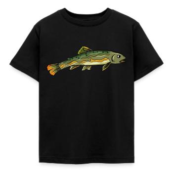 Angeln Angler Forelle Fisch - Kinder T-Shirt - Schwarz - Vorne - AI Model Kid Female (0cm)