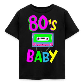 80er Jahre - Kinder T-Shirt - Schwarz - Vorne - AI Model Kid Female (0cm)