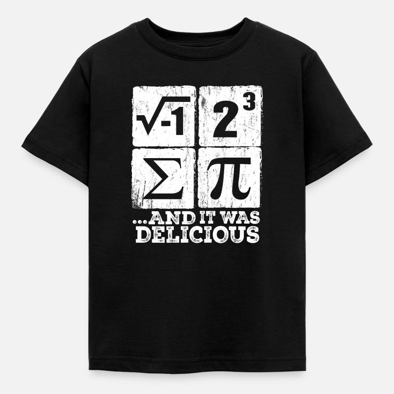 I Ate Some Pi print Funny i ate some pie Math - Kids' T-Shirt - black