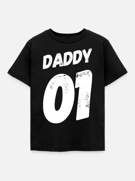 daddy 01 - Kinder T-Shirt - Schwarz
