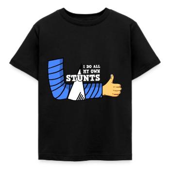 Bras de plâtre fracture de l’os Stuntman Plâtre - T-shirt Enfant - noir - Devant - AI Model Kid Female (0cm)