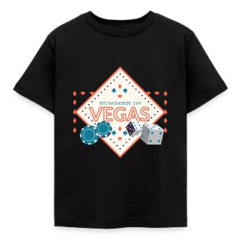 L'été à Las Vegas - T-shirt Enfant - noir - Devant - AI Model Kid Female (0cm)