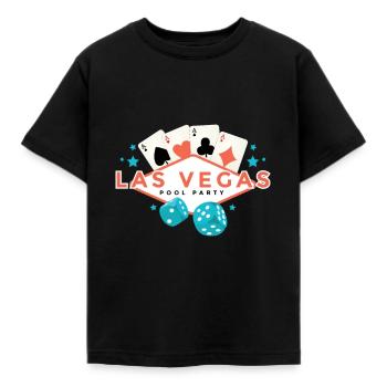 Vegas Pool Party Motiv - Kinder T-Shirt - Schwarz - Vorne - AI Model Kid Female (0cm)