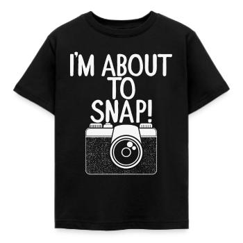 Fotograf fotografieren Fotoshooting Kamera Snap - Kinder T-Shirt - Schwarz - Vorne - AI Model Kid Female (0cm)