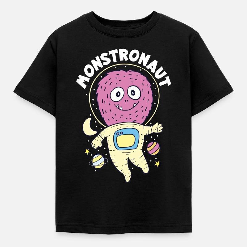 MONSTRONAUT - Kinder T-Shirt - Schwarz
