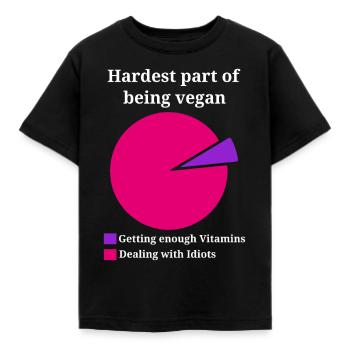 Hardest part of being vegan - Kinder T-Shirt - Schwarz - Vorne - AI Model Kid Female (0cm)