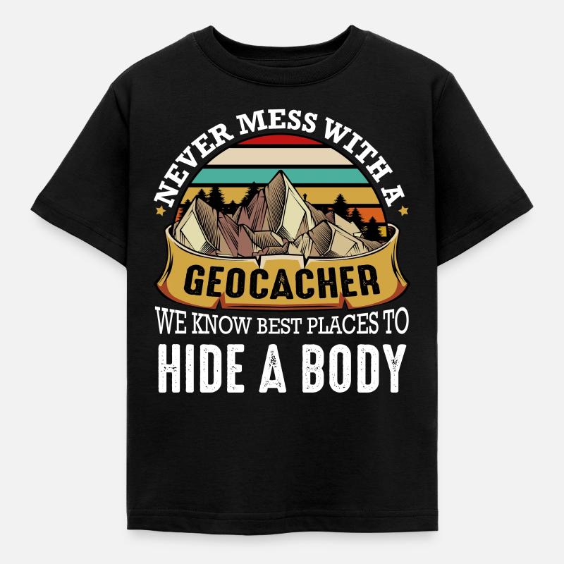 Geocaching - Kinder T-Shirt - Schwarz