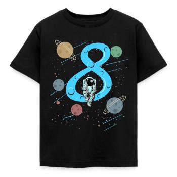 Kinder 8 Geburtstag Shirt Astronaut Jungen 8 Jahre - Kinder T-Shirt - Schwarz - Vorne - AI Model Kid Female (0cm)