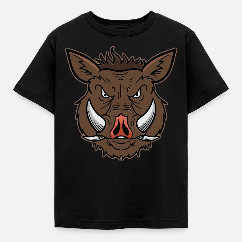 Warthog Face Graphic Comic Cool Gift - Kids' T-Shirt - black