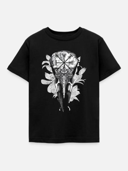 Kompass nordisch - Kinder T-Shirt - Schwarz