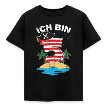 Pirat 5. Geburtstag Geschenk - Kinder T-Shirt - Schwarz - Vorne - AI Model Kid Female (0cm)
