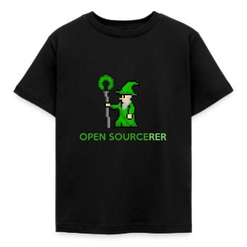 Tee-shirt programmeur sorcier open source - T-shirt Enfant - noir - Devant - AI Model Kid Female (0cm)