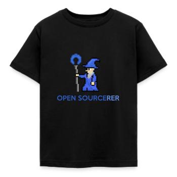 Tee-shirt programmeur sorcier open source - T-shirt Enfant - noir - Devant - AI Model Kid Female (0cm)