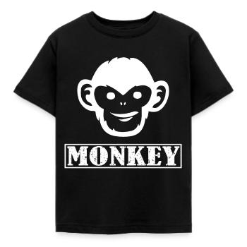 Affengesicht Monkey Kindergarten Geschenk - Kinder T-Shirt - Schwarz - Vorne - AI Model Kid Female (0cm)