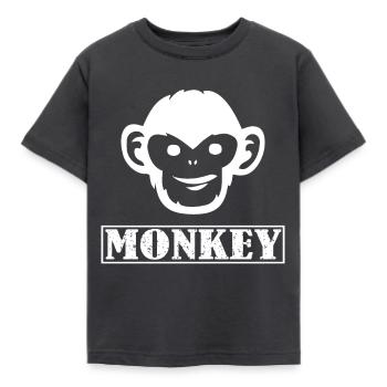 Affengesicht Monkey Kindergarten Geschenk - Kinder T-Shirt - Dunkelgrau - Vorne - AI Model Kid Female (0cm)