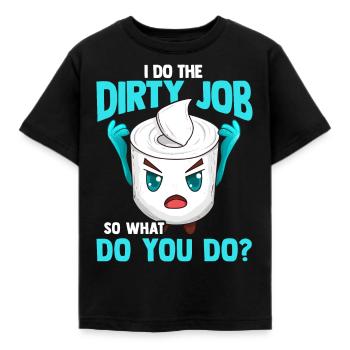 Papier toilette papier toilette - T-shirt Enfant - noir - Devant - AI Model Kid Female (0cm)