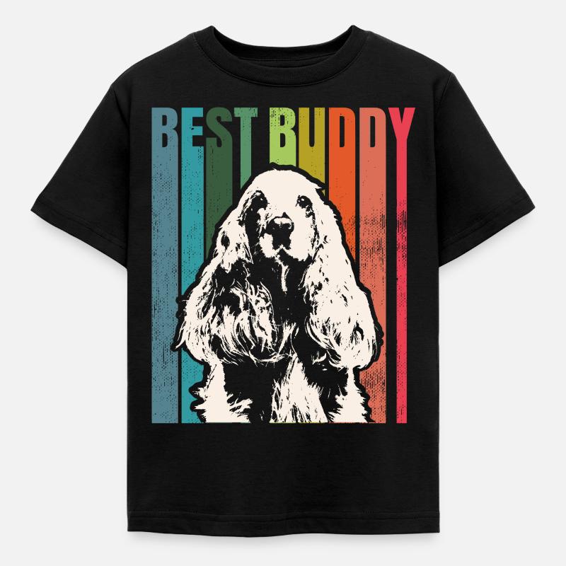 Chemise cadeau rétro Cocker Spaniel anglais - T-shirt Enfant - noir