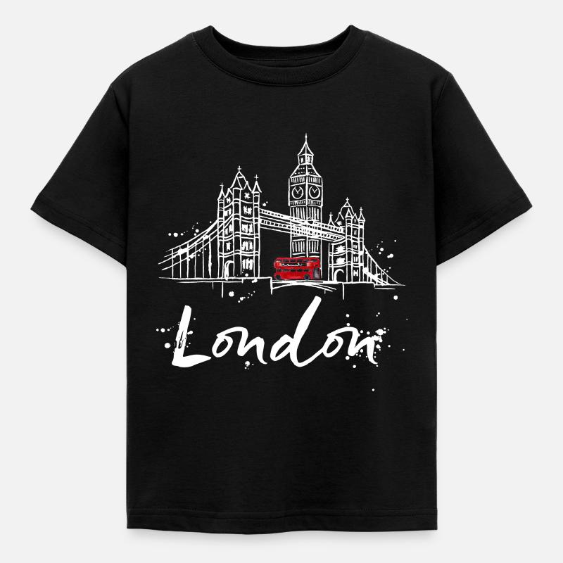 London - Kinder T-Shirt - Schwarz