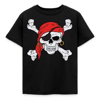 Skelett Dabbing Knochen Pirat Piraten Geschenk - Kinder T-Shirt - Schwarz - Vorne - AI Model Kid Female (0cm)
