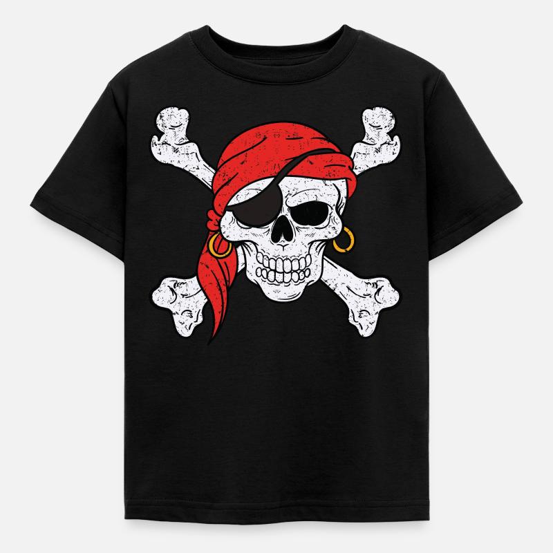 Skelett Dabbing Knochen Pirat Piraten Geschenk - Kinder T-Shirt - Schwarz