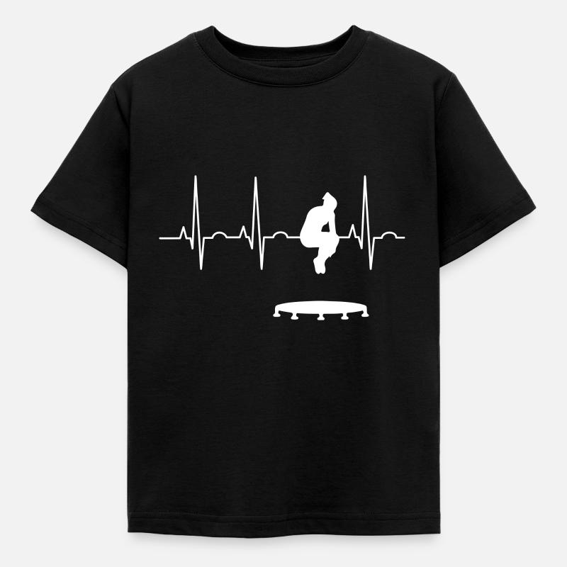 Trampolin Herzschlag - Kinder T-Shirt - Schwarz