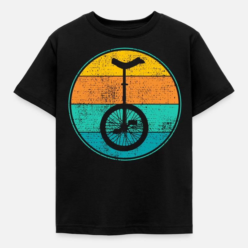 Einrad - Kinder T-Shirt - Schwarz