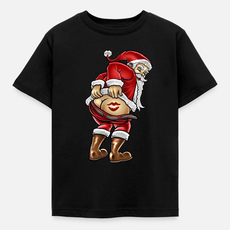 Santa Claus Weihnachtsmann - Kinder T-Shirt - Schwarz