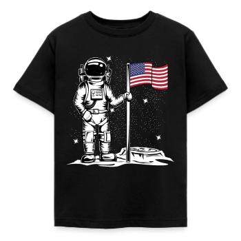 Flaga astronauta USA - Koszulka dziecięca - czarny - Przód - AI Model Kid Female (0cm)