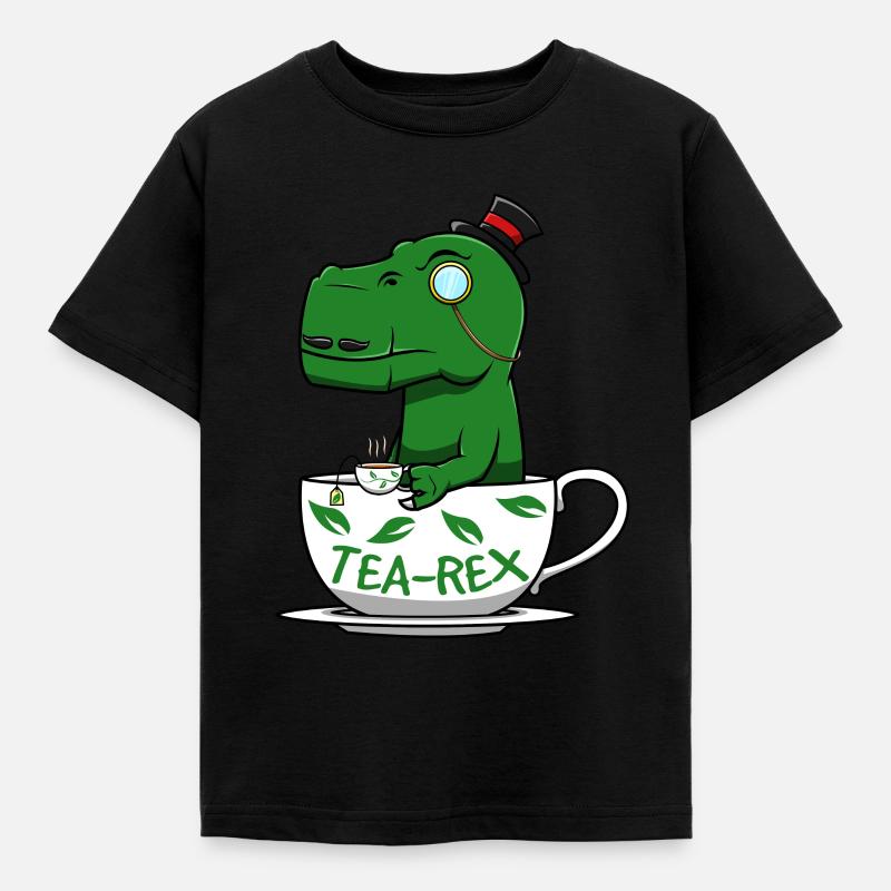 Tea Rex - Kids' T-Shirt - black