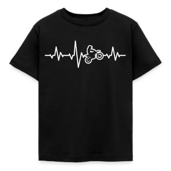 Moto Cross Herzschlag Dirt Bike Motorrad Geschenk - Kinder T-Shirt - Schwarz - Vorne - AI Model Kid Female (0cm)