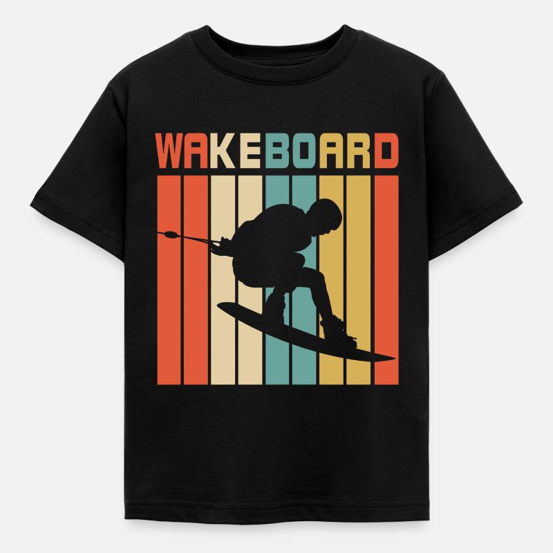 Wakeboarding Retro - Kinder T-Shirt - Schwarz