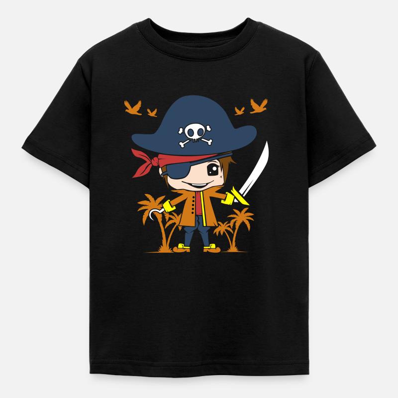 Pirat mignon petit garçon Pirates Pirates Petits - T-shirt Enfant - noir
