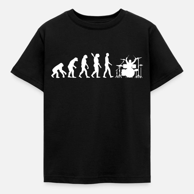 Drummer Drums Evolution Cadeau de batteur - T-shirt Enfant - noir