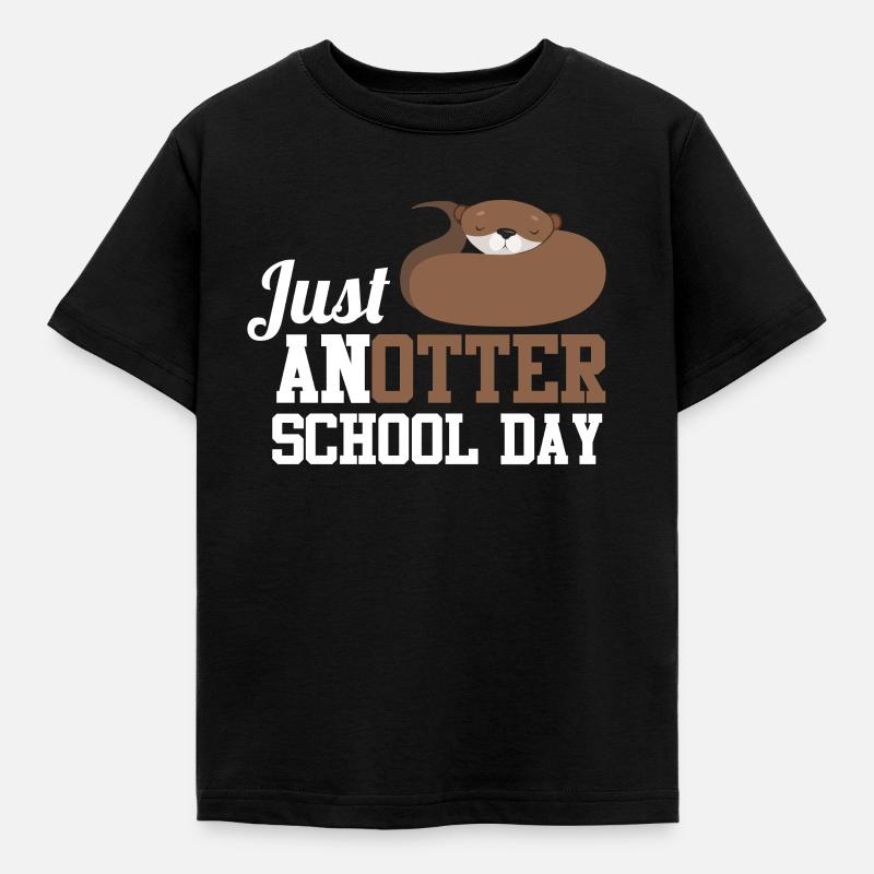 Otter Schule - Kinder T-Shirt - Schwarz