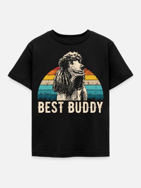 Pudel retro Geschenk Shirt - Kinder T-Shirt - Schwarz