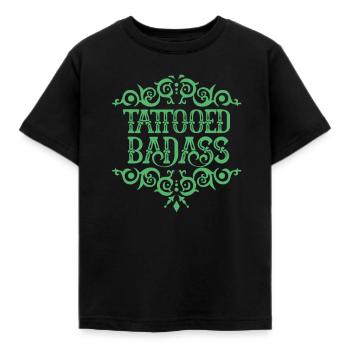 Tattoo Tattoo Tattoo Tattoo - Kinder T-Shirt - Schwarz - Vorne - AI Model Kid Female (0cm)