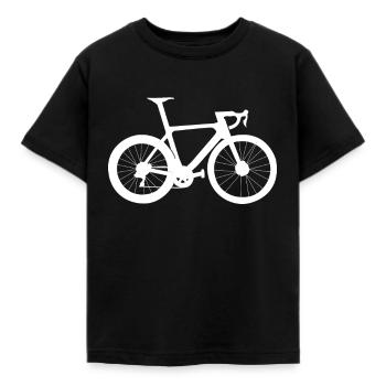 Rennrad Silhouette - Kinder T-Shirt - Schwarz - Vorne - AI Model Kid Female (0cm)