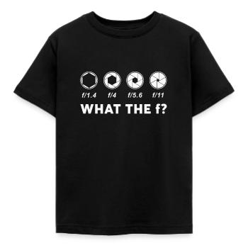 Camera aperture - Kids' T-Shirt - black - Front - AI Model Kid Female (0cm)