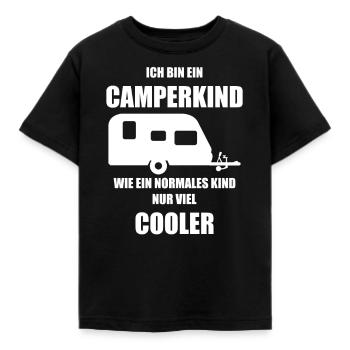 Ich bin ein CAMPERKIND wie ein normales nur cooler - Kinder T-Shirt - Schwarz - Vorne - AI Model Kid Female (0cm)